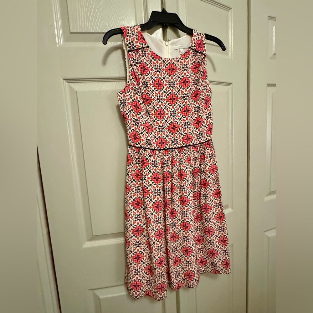 J Crew Silk Patterned Sheath Dress